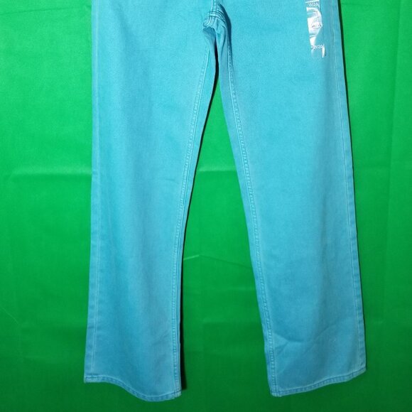 Calvin Klein High Waisted Relaxed Straight Leg Jeans Size 26 Teal NWT - Picture 2 of 11